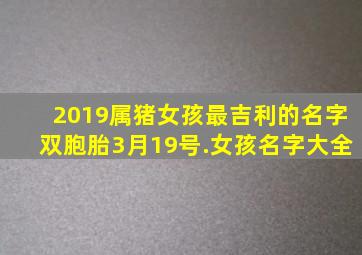 2019属猪女孩最吉利的名字双胞胎3月19号.女孩名字大全