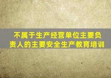 不属于生产经营单位主要负责人的主要安全生产教育培训
