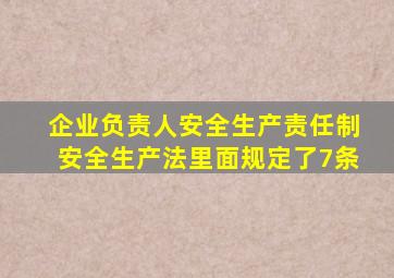 企业负责人安全生产责任制安全生产法里面规定了7条