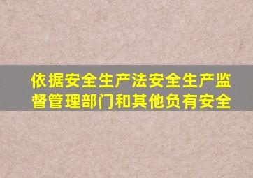 依据安全生产法安全生产监督管理部门和其他负有安全