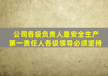 公司各级负责人是安全生产第一责任人各级领导必须坚持