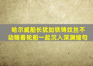 哈尔威船长犹如铁铸纹丝不动随着轮船一起沉入深渊缩句