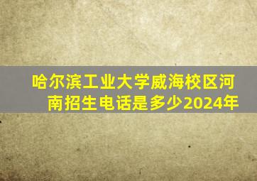 哈尔滨工业大学威海校区河南招生电话是多少2024年