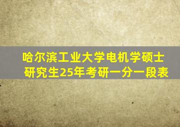 哈尔滨工业大学电机学硕士研究生25年考研一分一段表