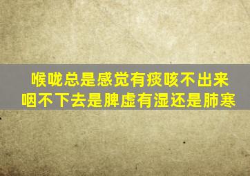 喉咙总是感觉有痰咳不出来咽不下去是脾虚有湿还是肺寒