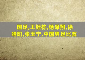 国足,王钰栋,杨泽翔,徐皓阳,张玉宁,中国男足比赛