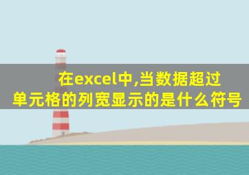 在excel中,当数据超过单元格的列宽显示的是什么符号