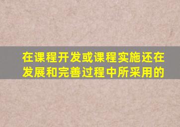 在课程开发或课程实施还在发展和完善过程中所采用的