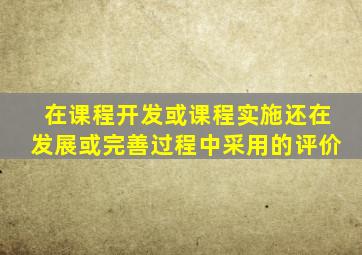 在课程开发或课程实施还在发展或完善过程中采用的评价