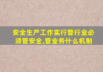 安全生产工作实行管行业必须管安全,管业务什么机制