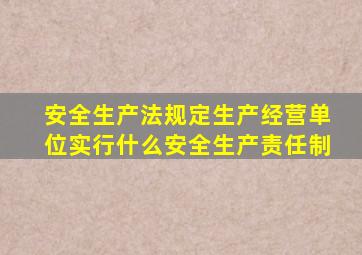 安全生产法规定生产经营单位实行什么安全生产责任制