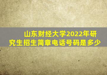 山东财经大学2022年研究生招生简章电话号码是多少