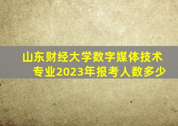 山东财经大学数字媒体技术专业2023年报考人数多少