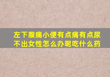 左下腹痛小便有点痛有点尿不出女性怎么办呢吃什么药