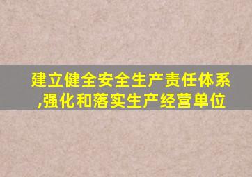 建立健全安全生产责任体系,强化和落实生产经营单位