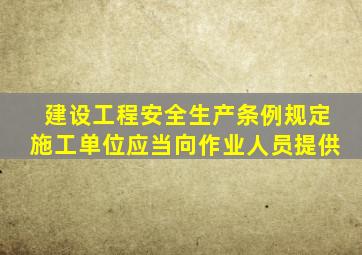 建设工程安全生产条例规定施工单位应当向作业人员提供