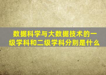 数据科学与大数据技术的一级学科和二级学科分别是什么