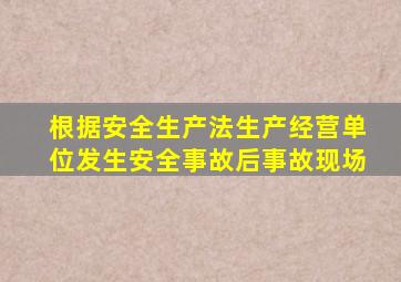 根据安全生产法生产经营单位发生安全事故后事故现场