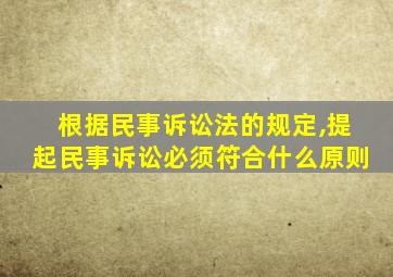 根据民事诉讼法的规定,提起民事诉讼必须符合什么原则