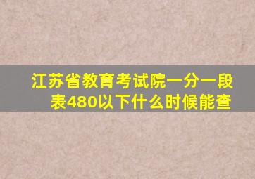 江苏省教育考试院一分一段表480以下什么时候能查