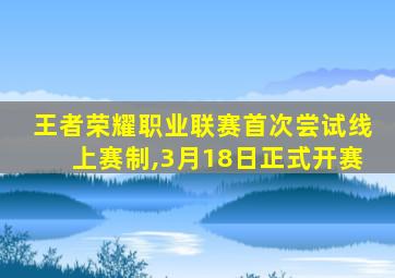 王者荣耀职业联赛首次尝试线上赛制,3月18日正式开赛