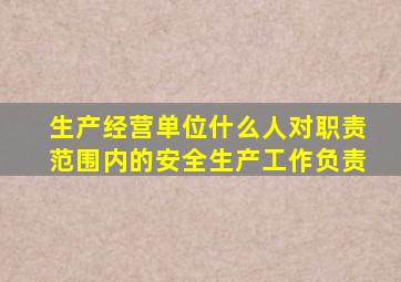 生产经营单位什么人对职责范围内的安全生产工作负责