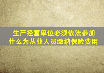 生产经营单位必须依法参加什么为从业人员缴纳保险费用