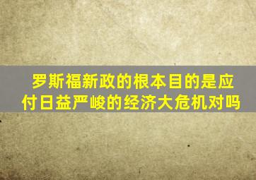 罗斯福新政的根本目的是应付日益严峻的经济大危机对吗