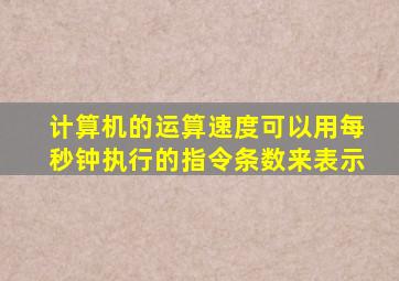 计算机的运算速度可以用每秒钟执行的指令条数来表示