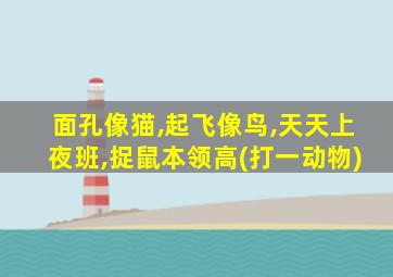 面孔像猫,起飞像鸟,天天上夜班,捉鼠本领高(打一动物)